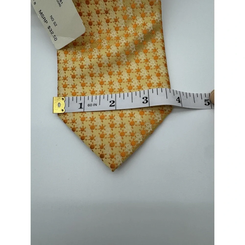 IZOD Yellow Orange Geometric Silk Tie NWT Classic 57